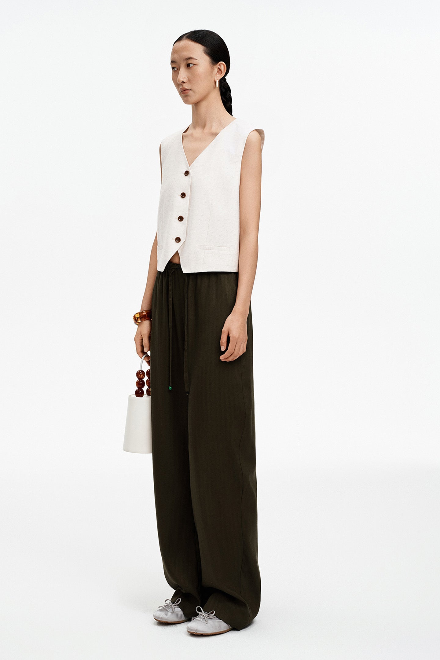Tencel Linen Drawstring Casual Pants