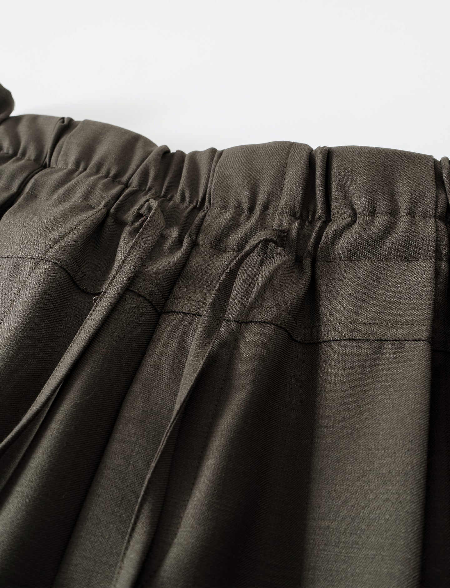 Merino wool blend drawstring casual pants