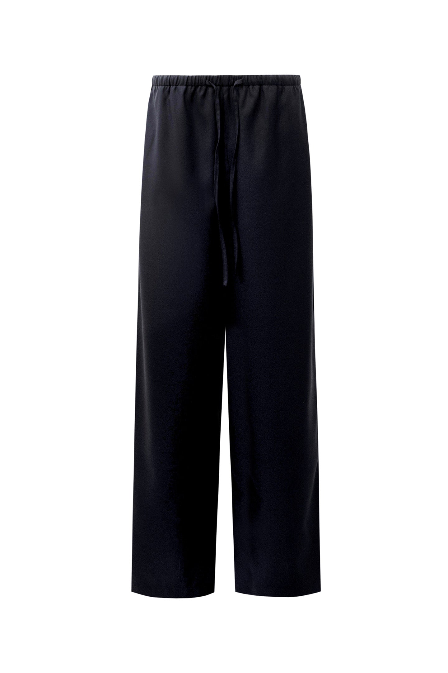 Sheep's Wool Blend Straight-Leg Casual Trousers