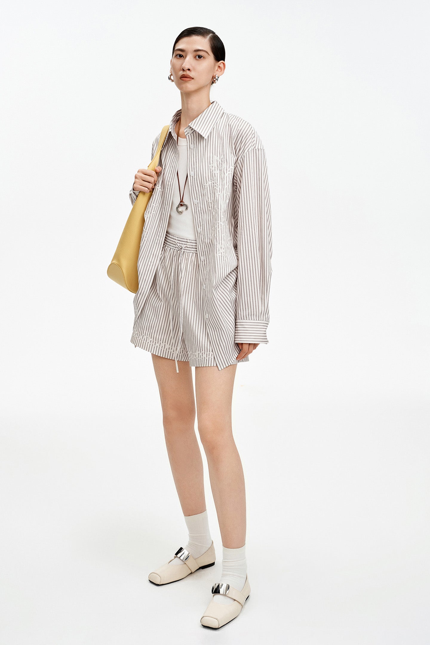 Embroidered Striped Shirt