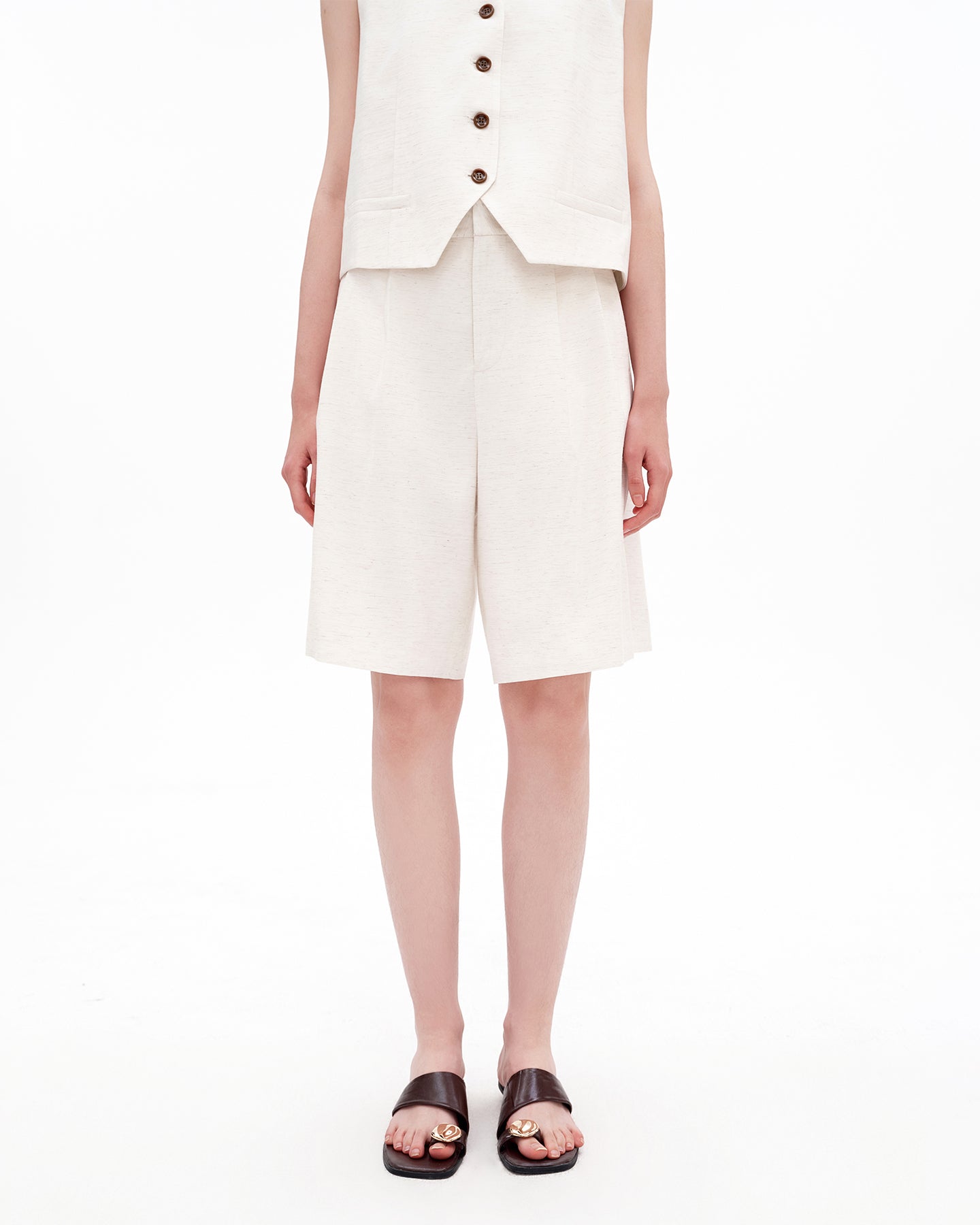 Loose-Fit Wide-Leg Knee-Length Shorts