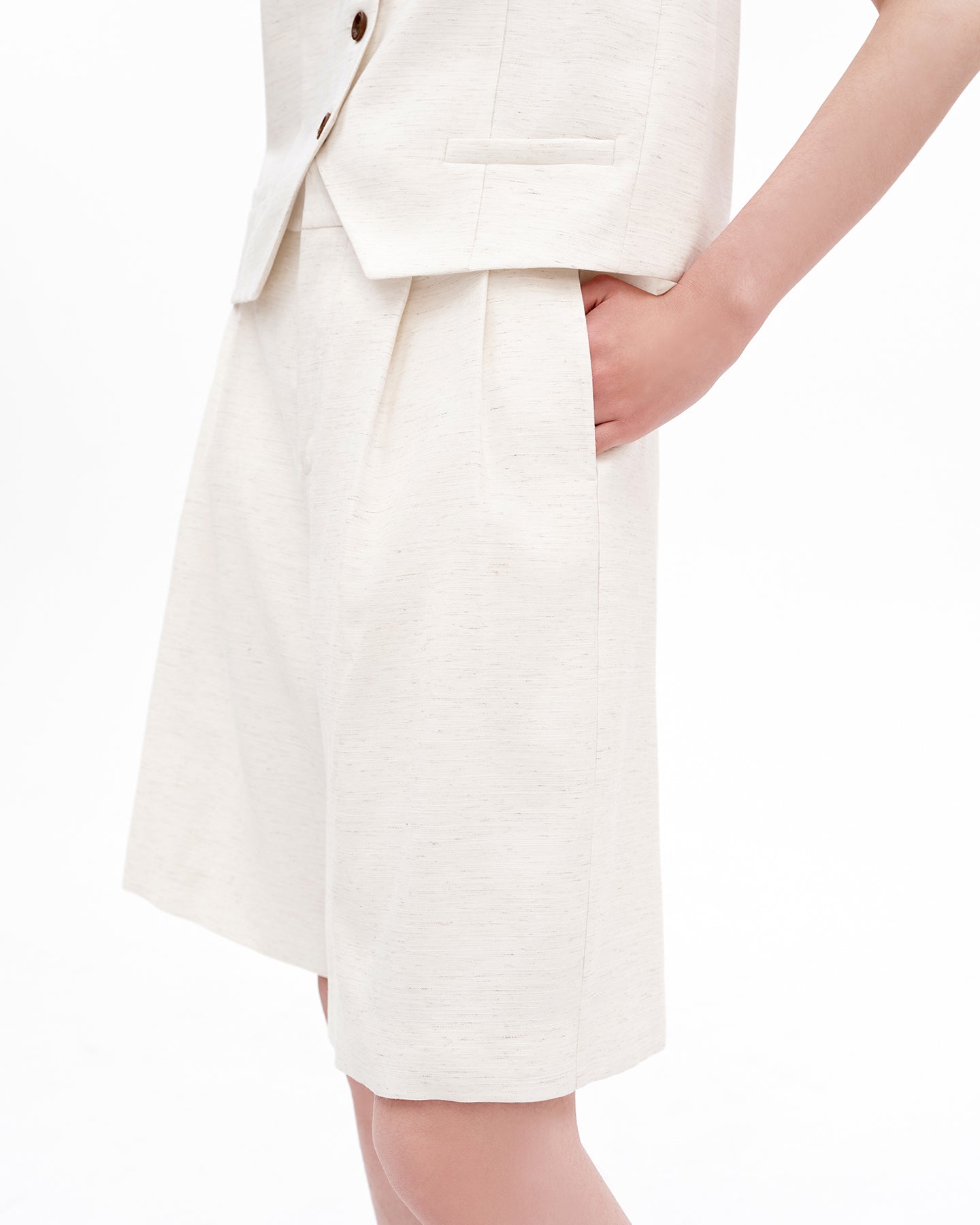 Loose-Fit Wide-Leg Knee-Length Shorts