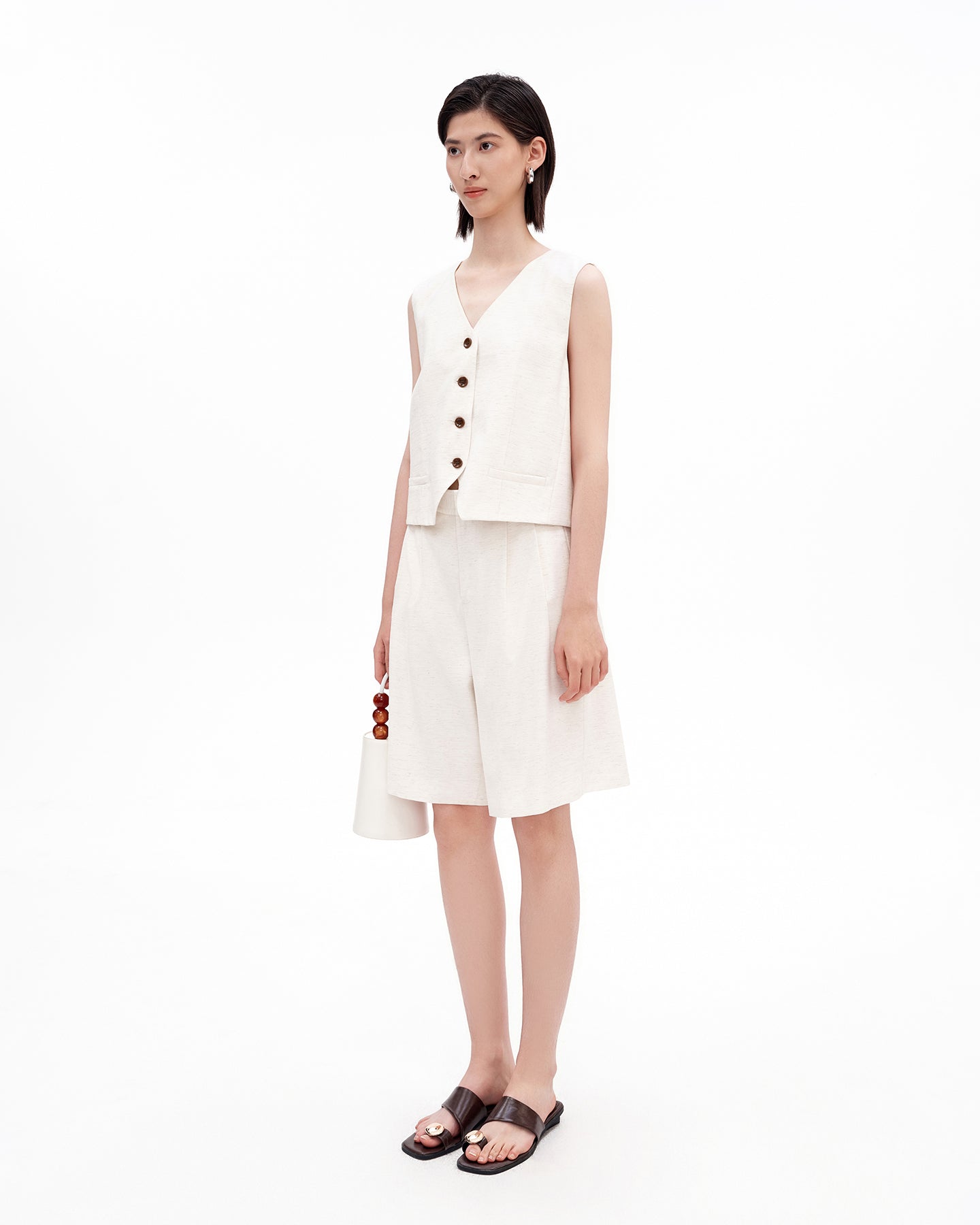 Loose-Fit Wide-Leg Knee-Length Shorts