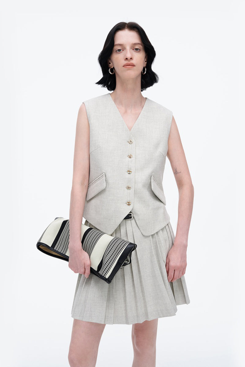 Classic V-Neck Suit Vest Jacket