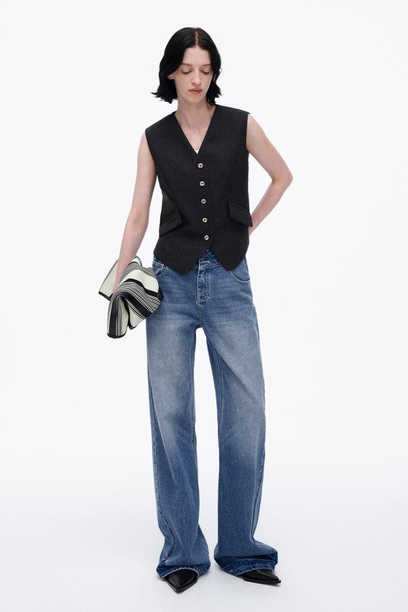 SELFWHO Classic V-Neck Suit Vest Jacket