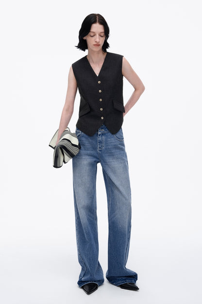 SELFWHO Classic V-Neck Suit Vest Jacket