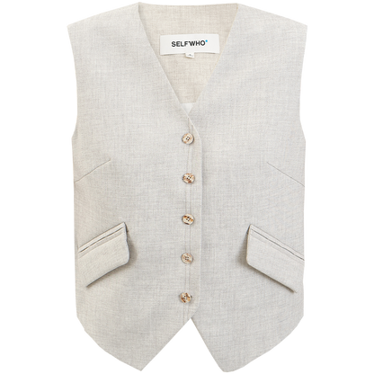 SELFWHO Classic V-Neck Suit Vest Jacket