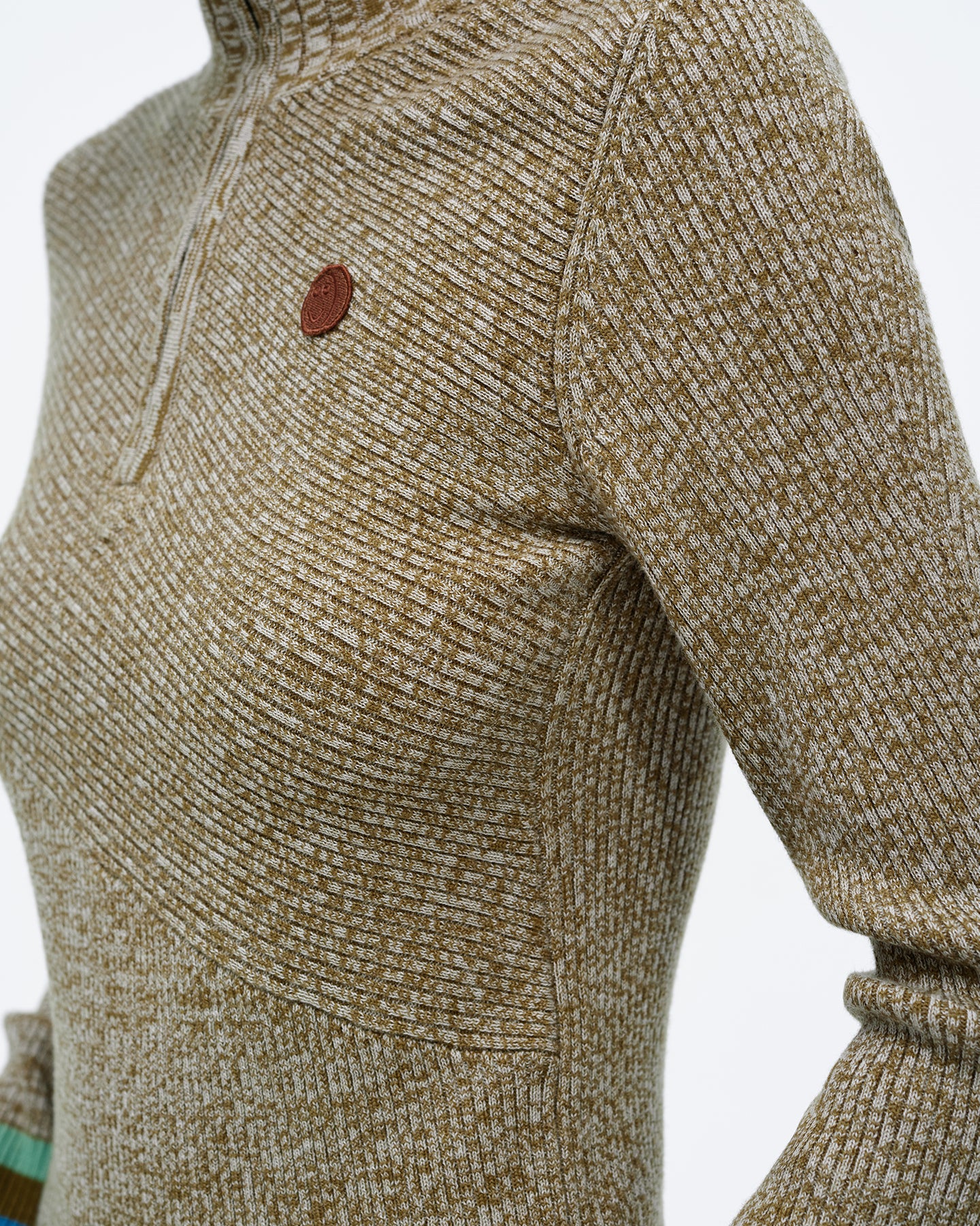 Wool Blend Half Turtleneck Zip-UP Sweater