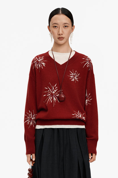 SELFWHO Rabbit and wool blend knitted sweater