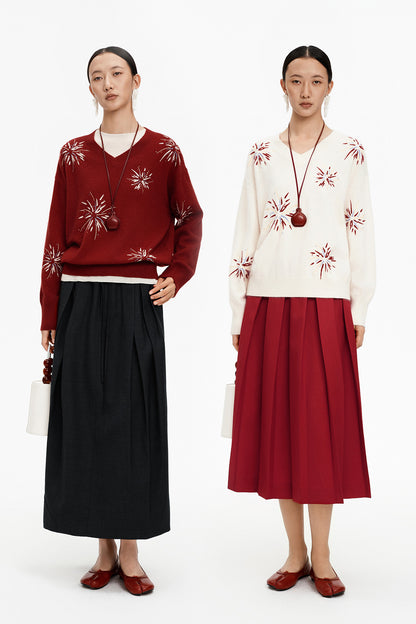 SELFWHO Rabbit and wool blend knitted sweater