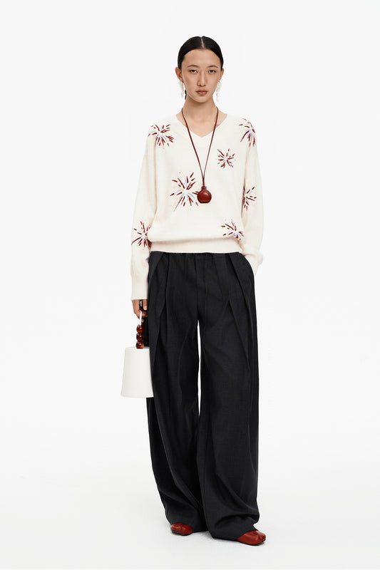 SELFWHO Rabbit and wool blend knitted sweater