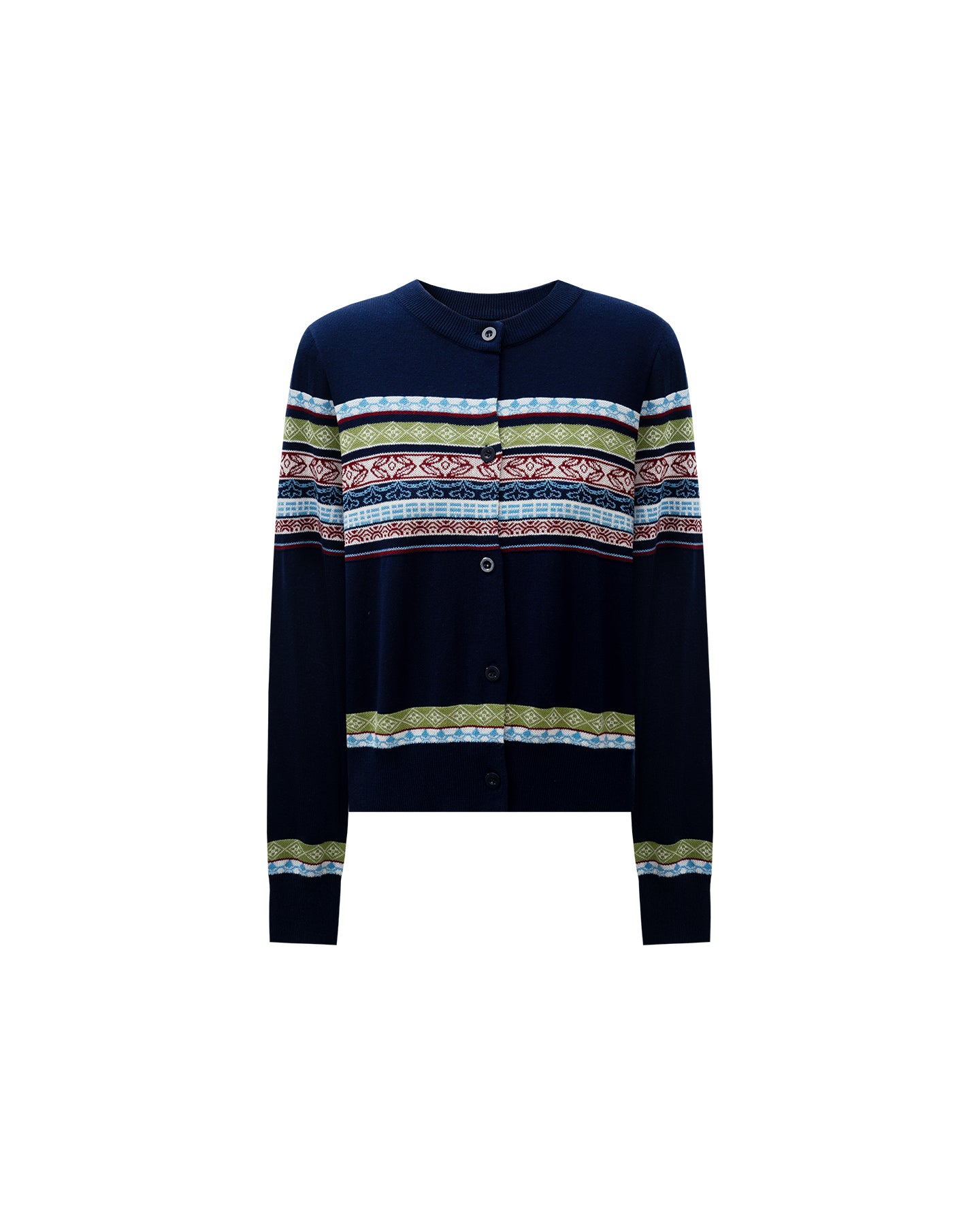 Tencel and merino wool blend striped cardigan