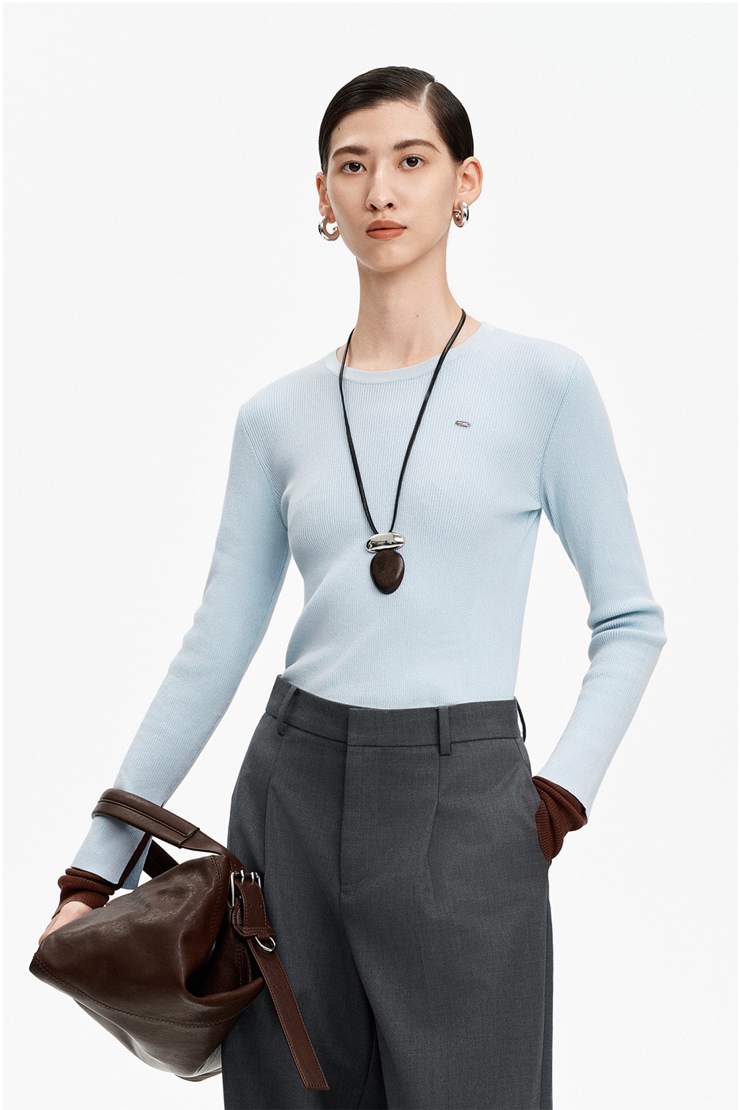 Cotton-Blend Knit Sweater