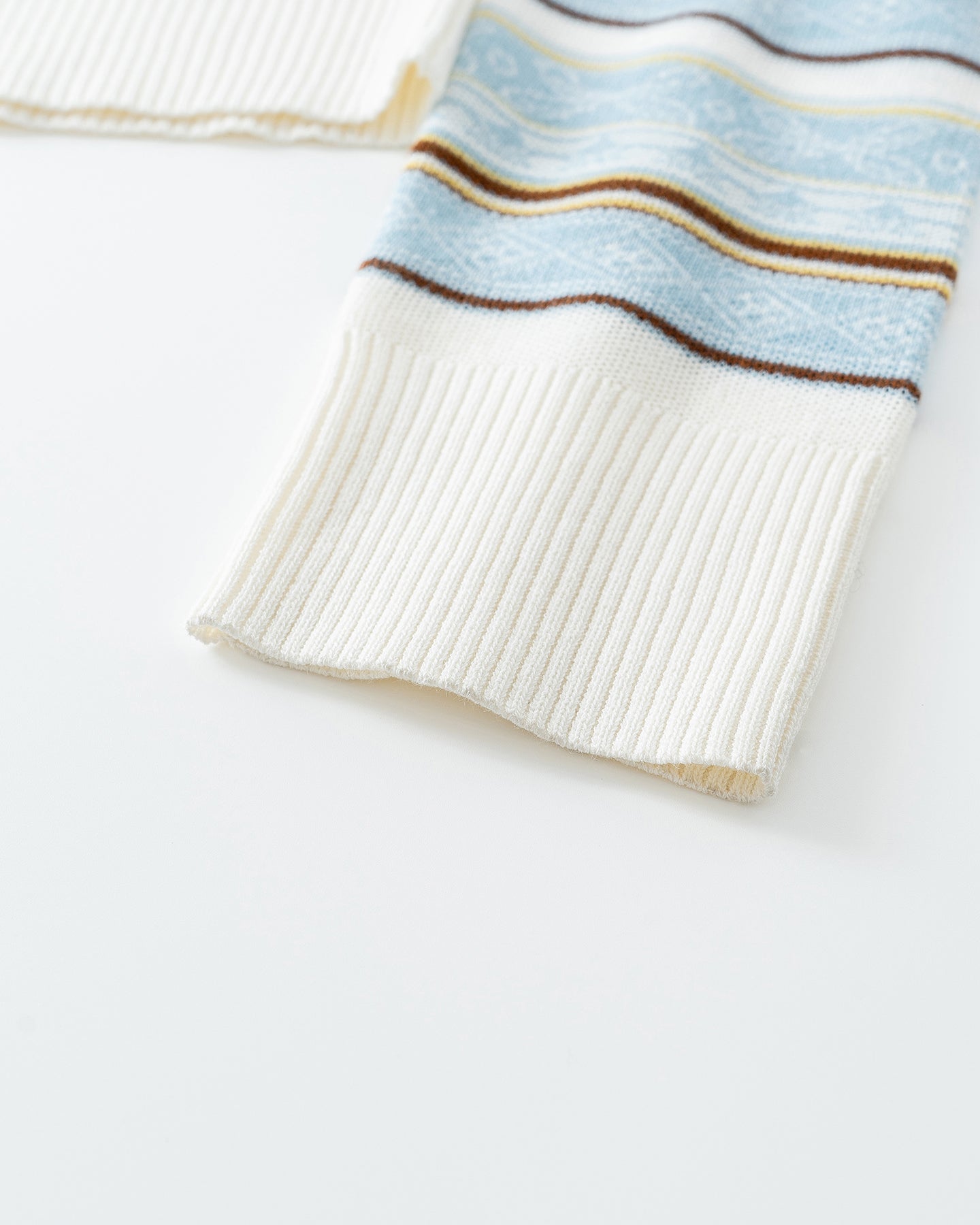 Sheep Wool Blend Striped Cardigan Sweater