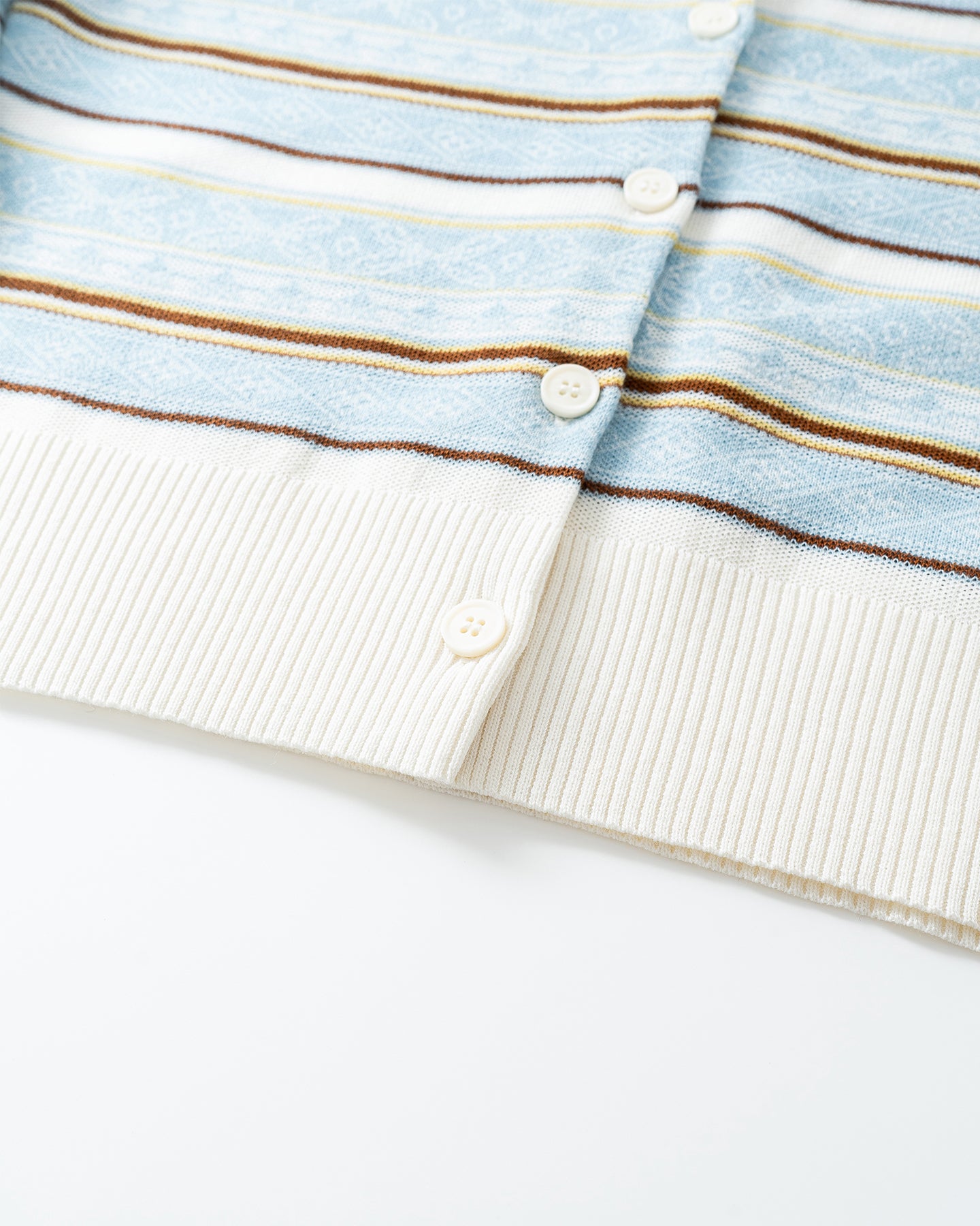 Sheep Wool Blend Striped Cardigan Sweater