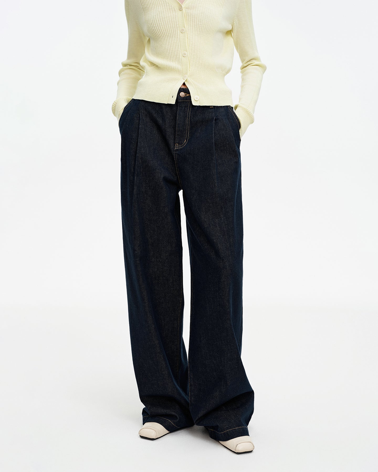 Cotton-Blend Vintage Washed Jeans
