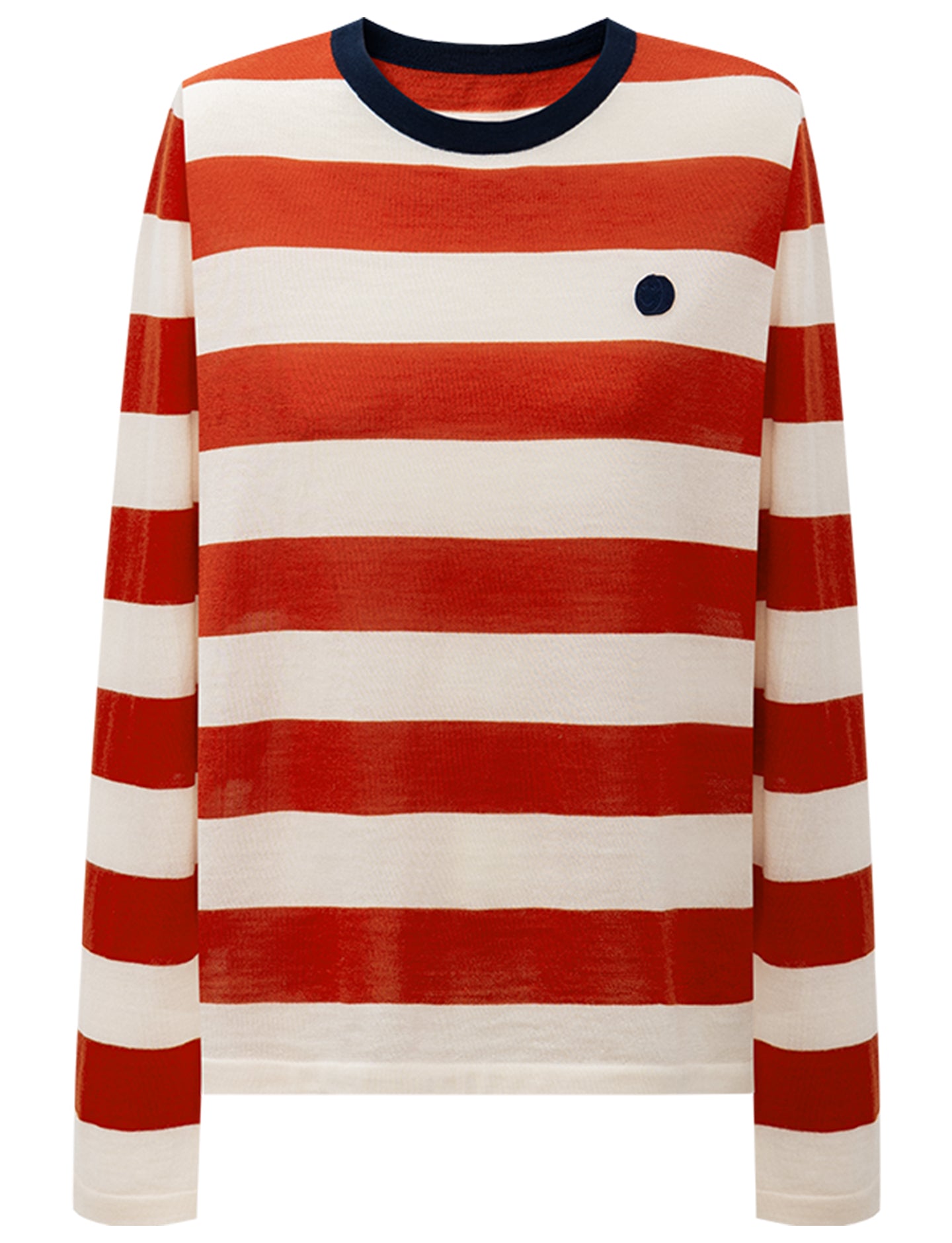 Sheep Wool Color Block Striped Long-Sleeve