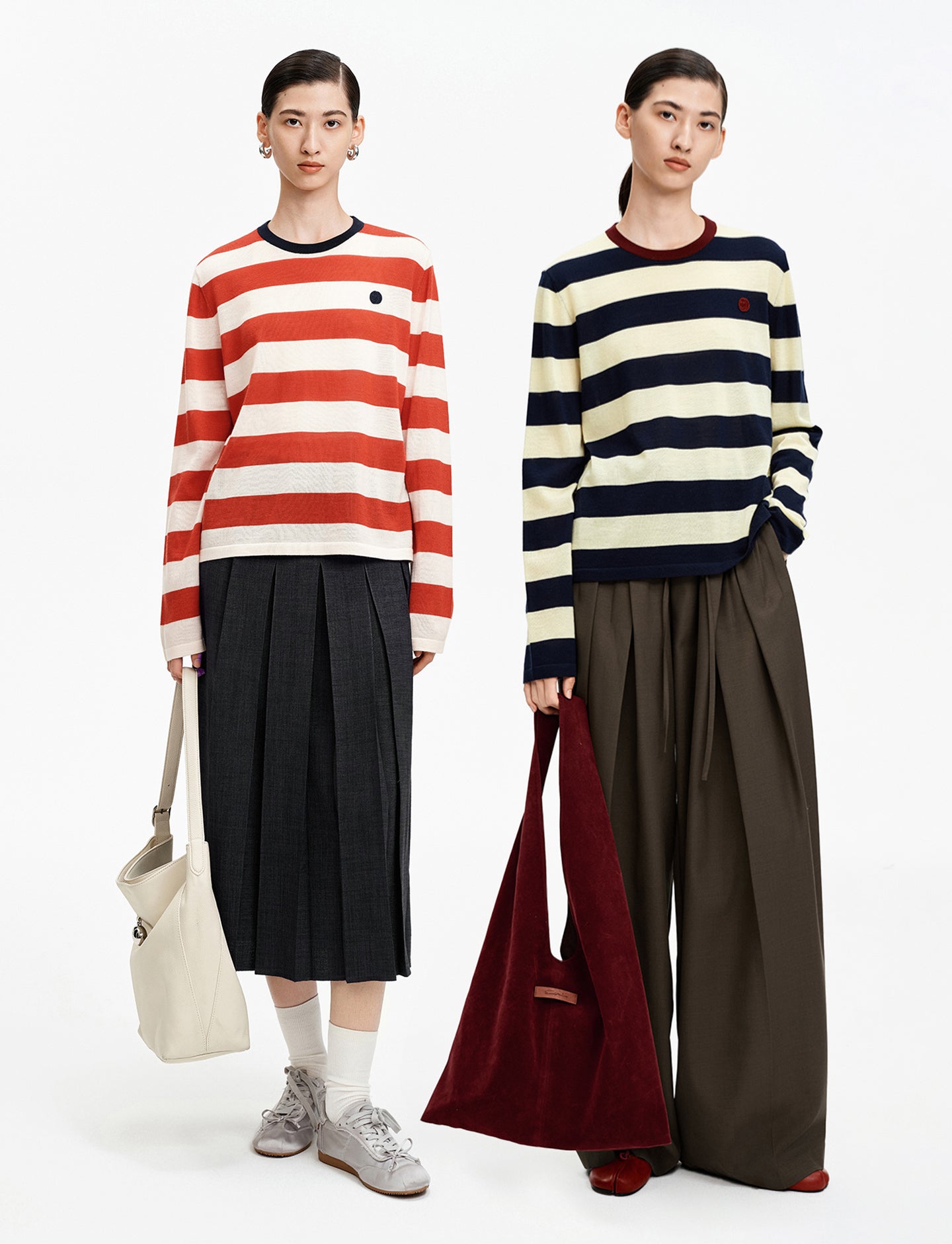 Sheep Wool Color Block Striped Long-Sleeve