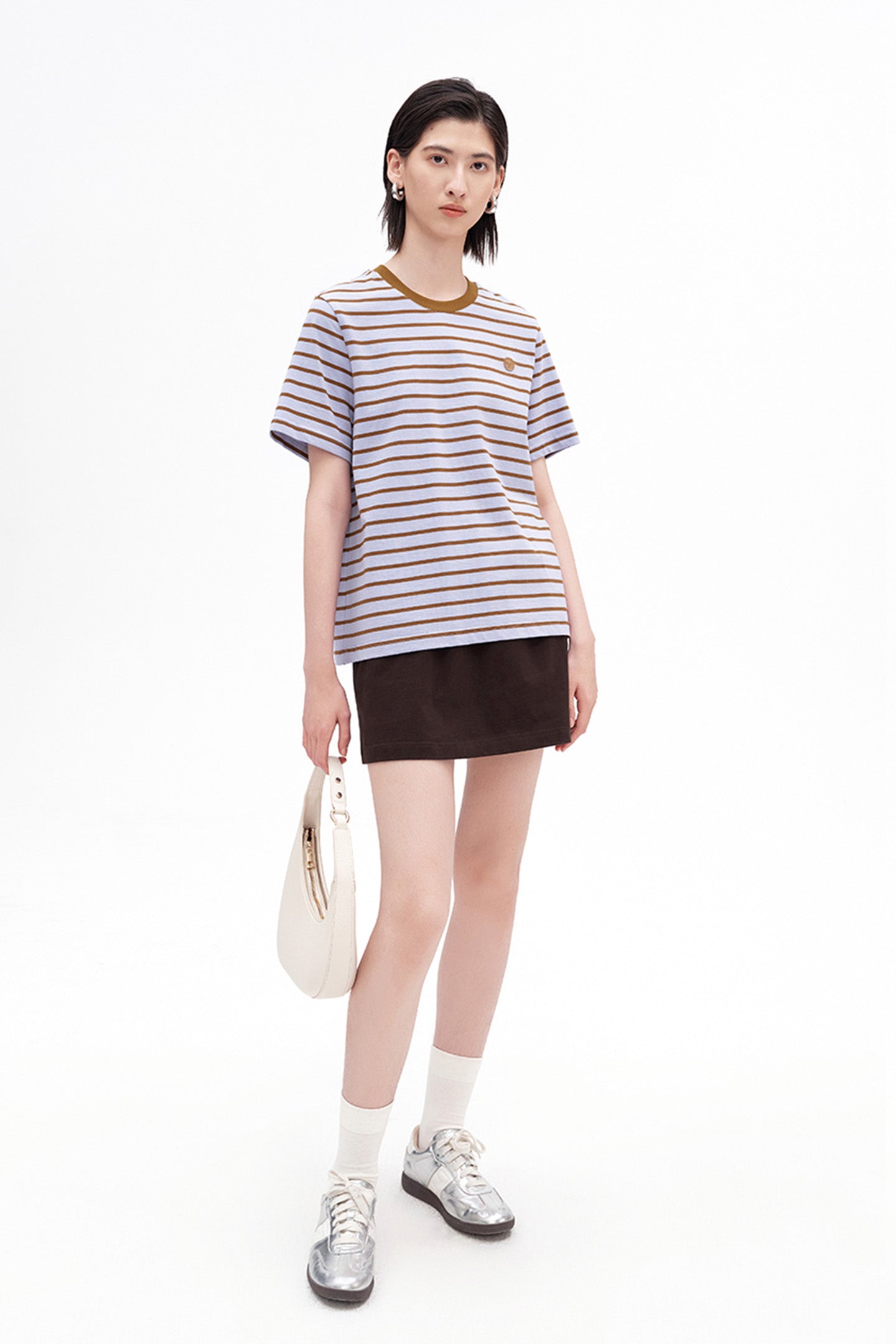 Women's Pure Cotton Striped Short-Sleeve T-Shirt