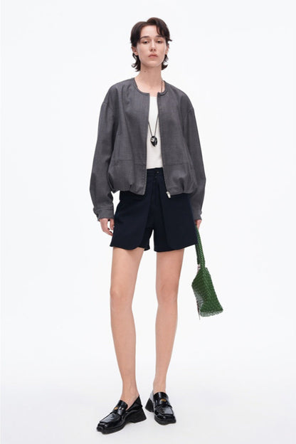 SELFWHO Gray Jacket + Skirt Suit