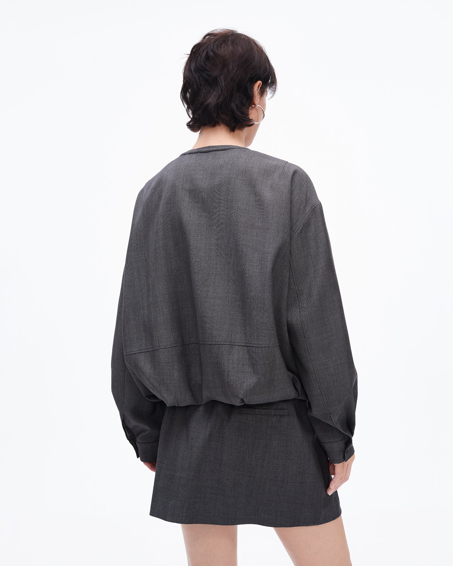 Gray Jacket + Skirt Suit