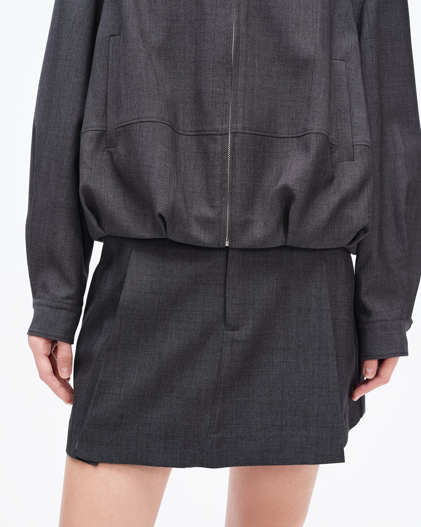 Gray Jacket + Skirt Suit