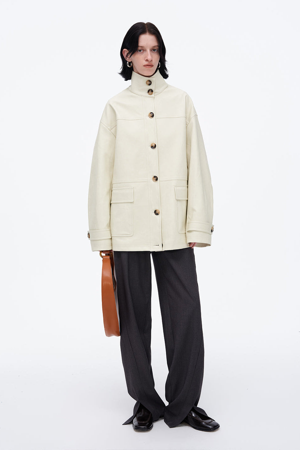 Loose Fit Stand Collar Work Jacket