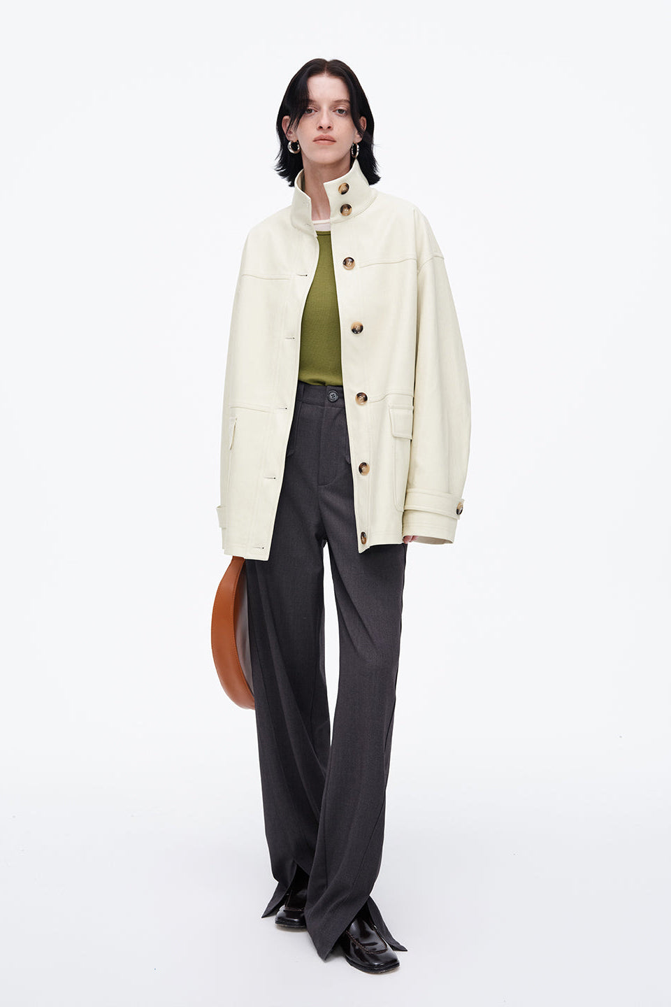 Loose Fit Stand Collar Work Jacket