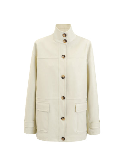 Loose Fit Stand Collar Work Jacket