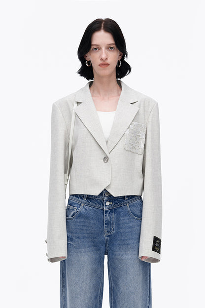 SELFWHO Classic Peak Lapel Suit Jacket