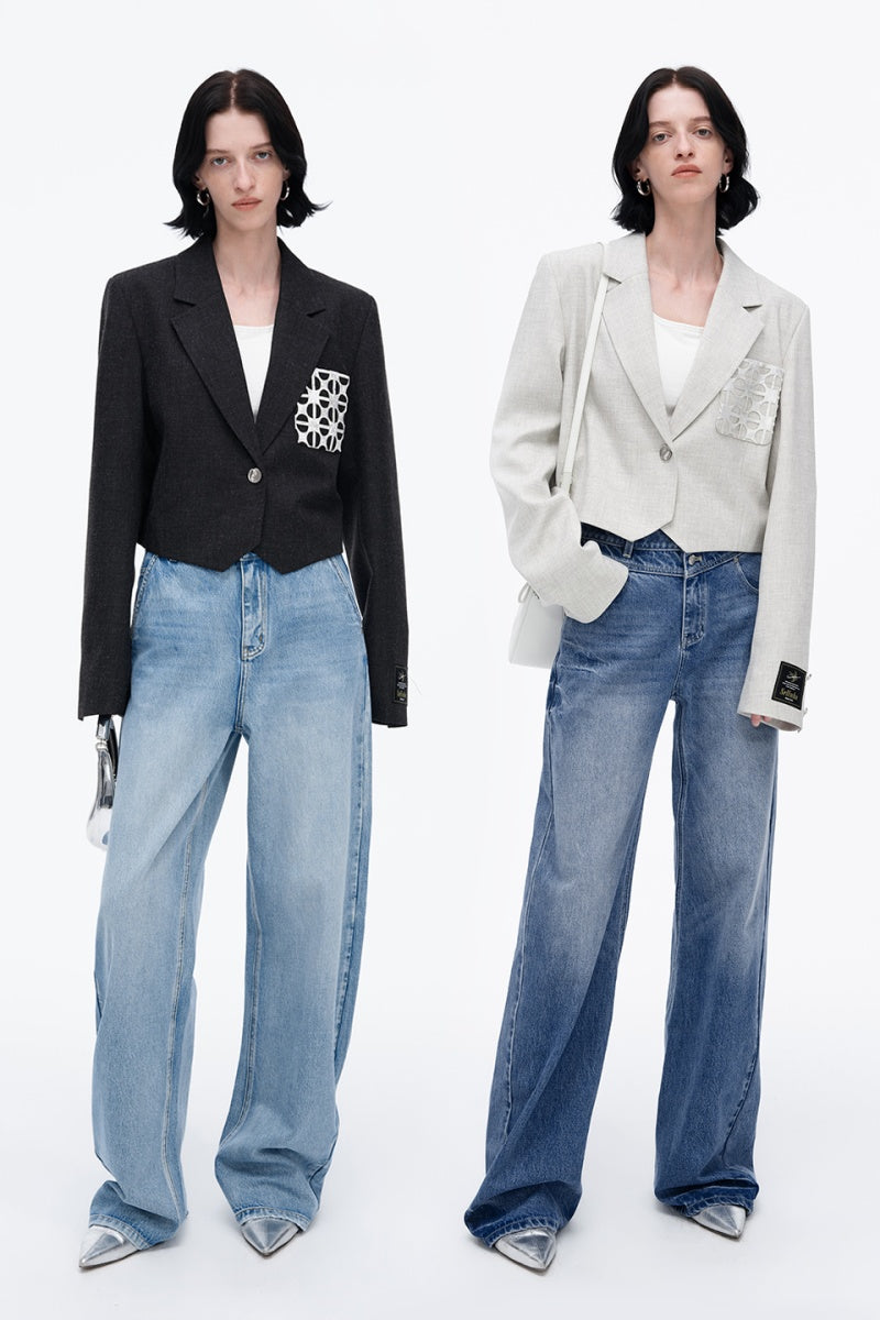 SELFWHO Classic Peak Lapel Suit Jacket