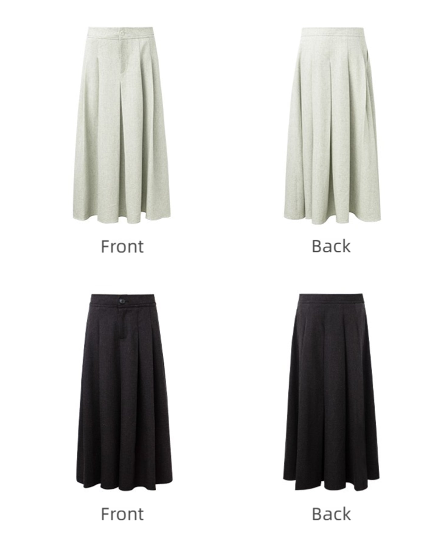 Loose Linen Blend Pleated Skirt