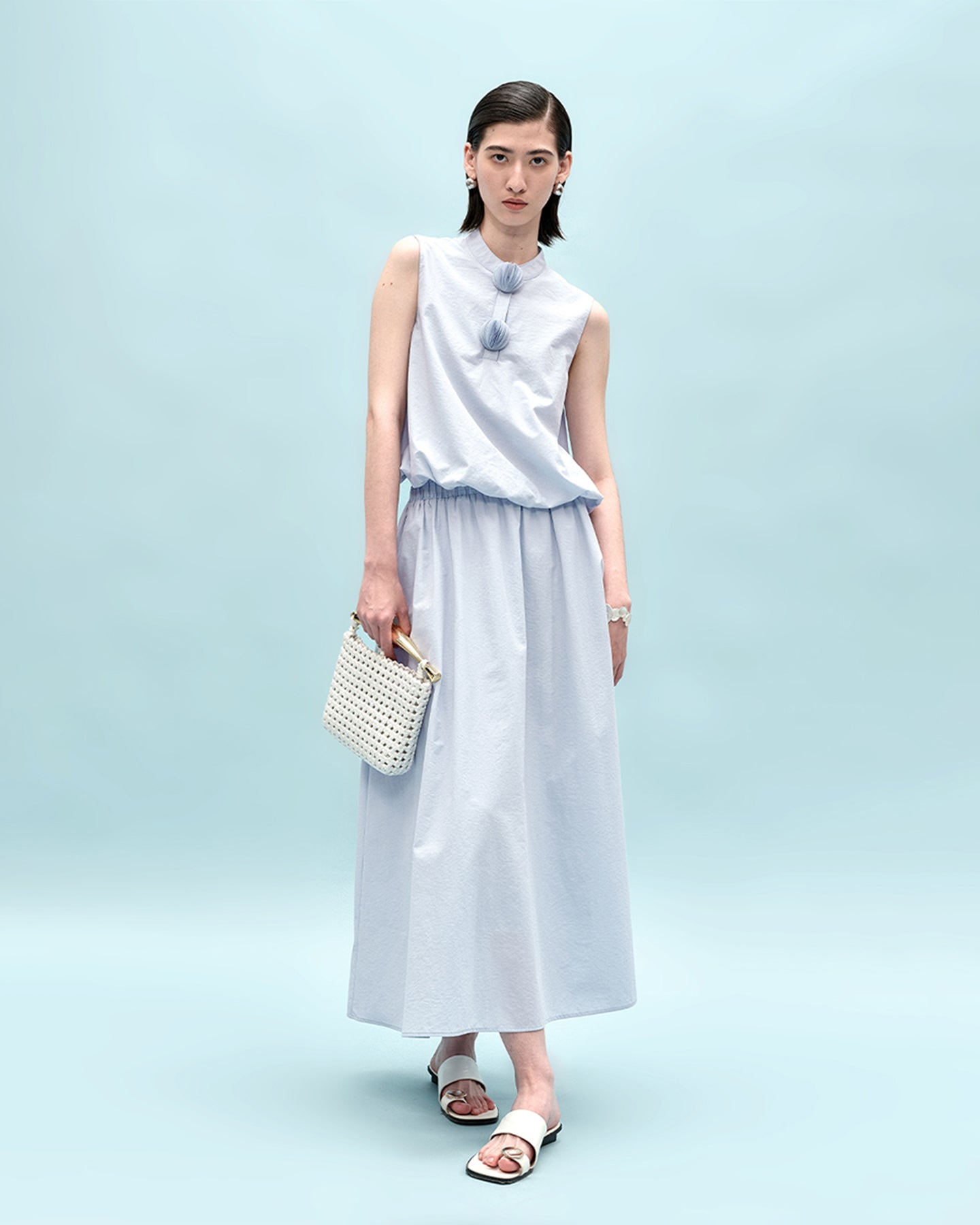 Cotton Blended Casual Top + Skirt Set