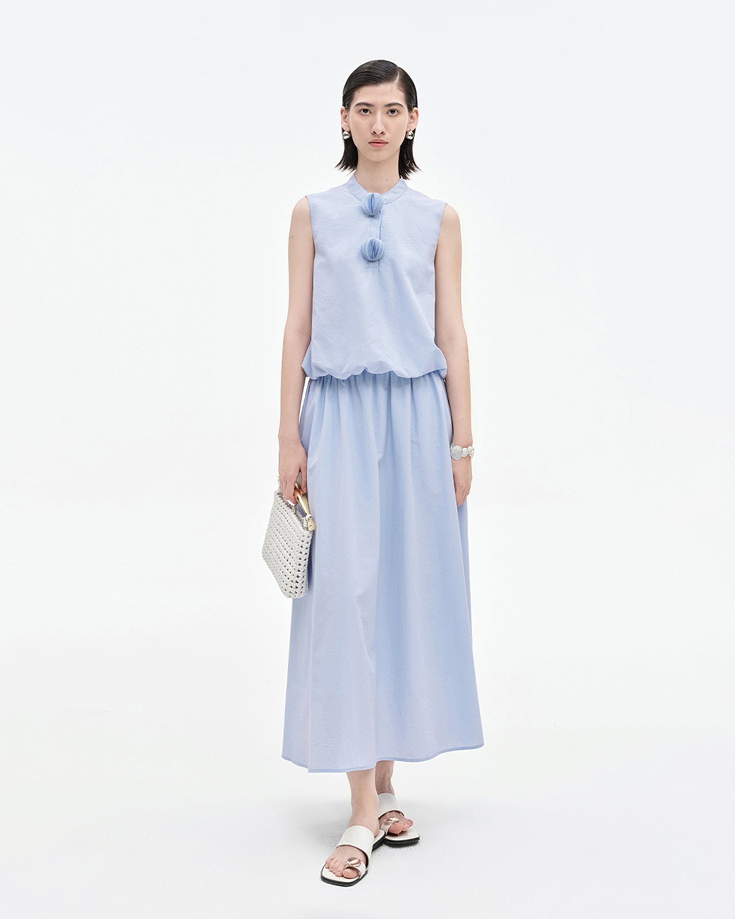Cotton Blended Casual Top + Skirt Set