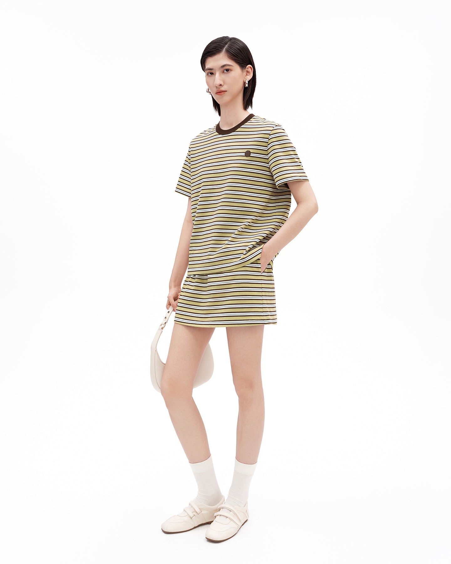 Classic Color-Block Striped A-Line Mini Skirt