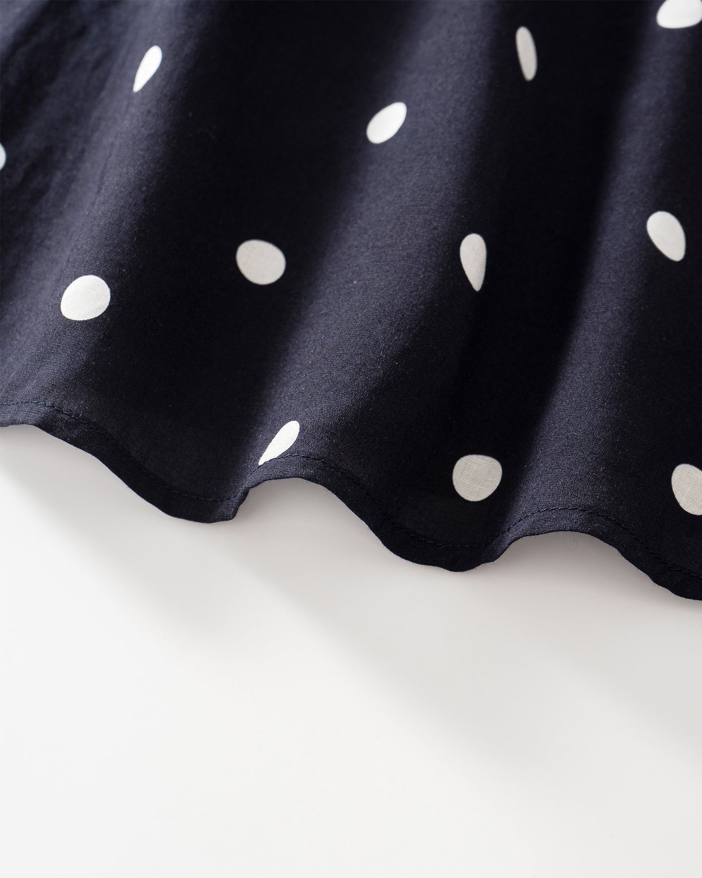 Tencel-Linen Blend  French-Style Off-Shoulder Polka-Dot Vest & SKIRT Set