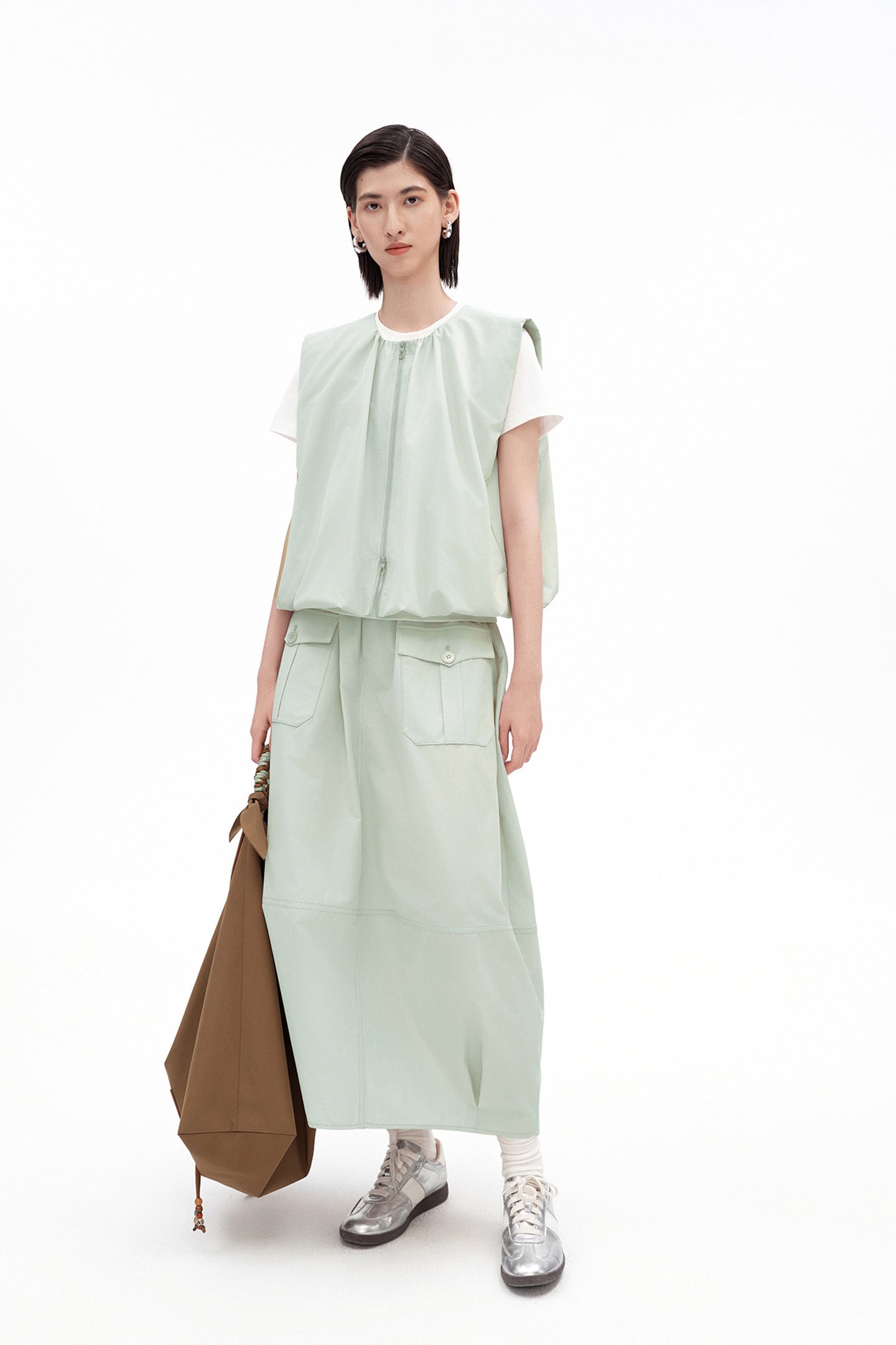 Cotton-Blend Outdoor Cargo Pocket Skirt