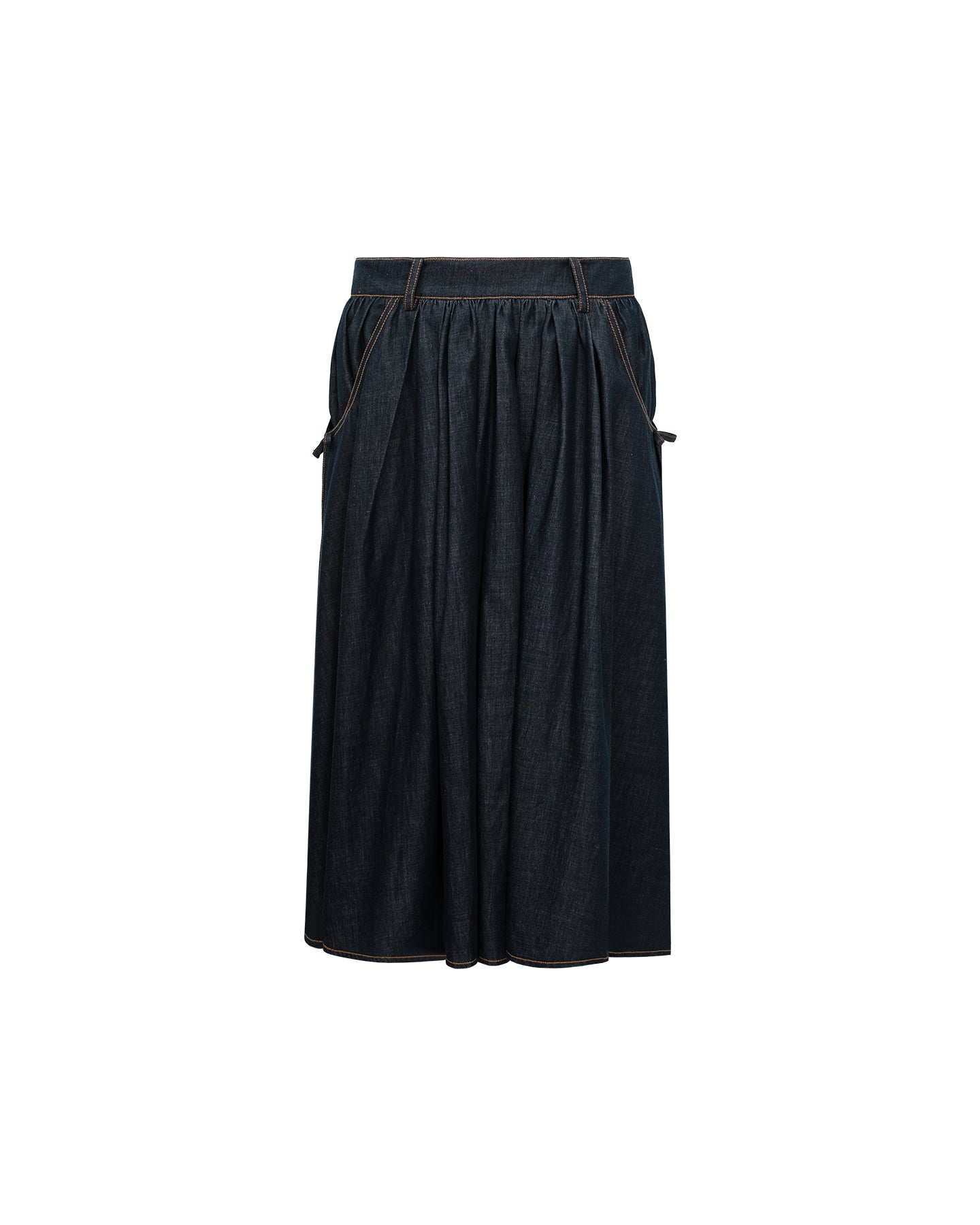 Cotton-Blend Vintage Raw Denim Skirt