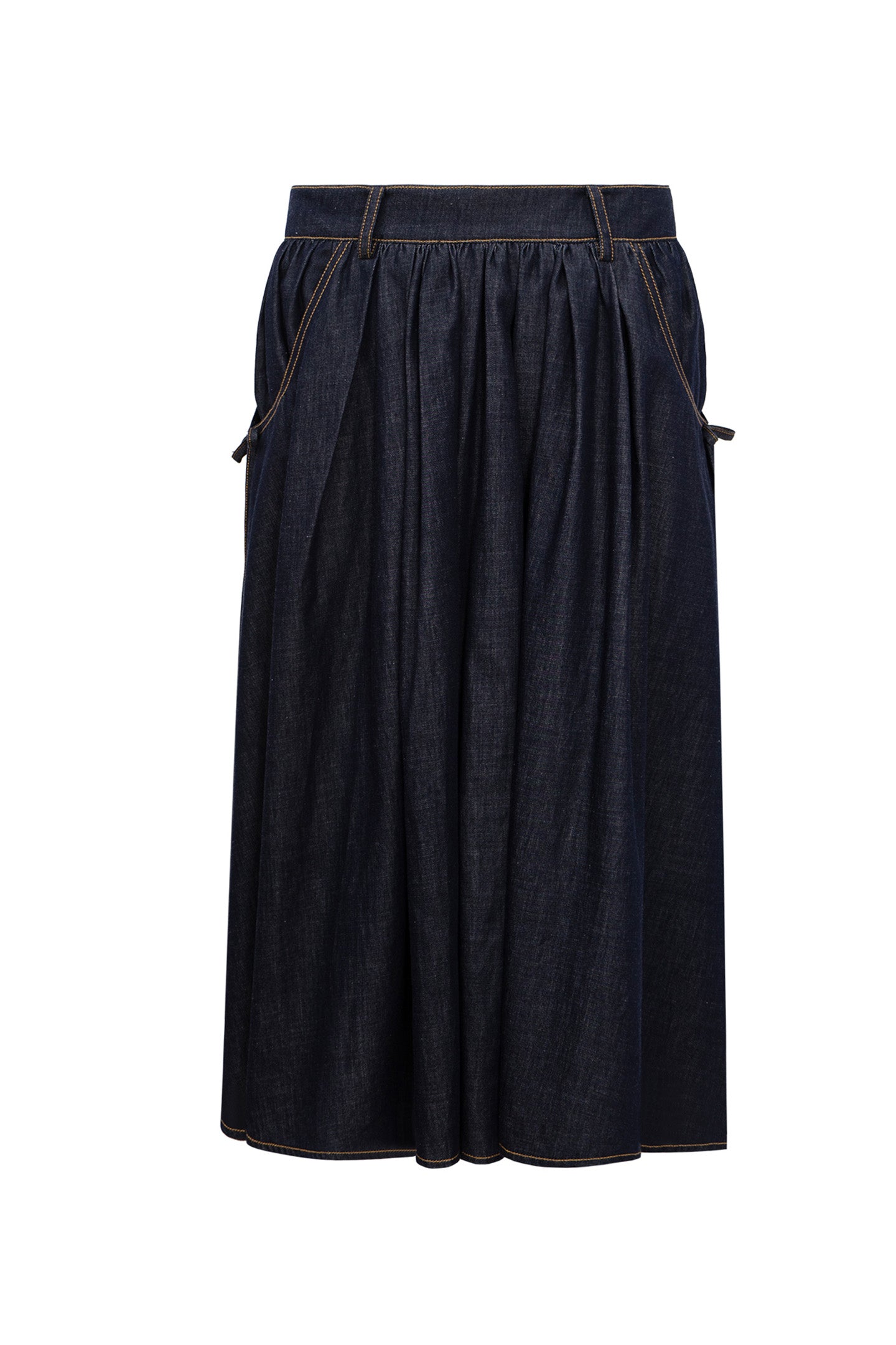 Cotton-Blend Vintage Raw Denim Skirt
