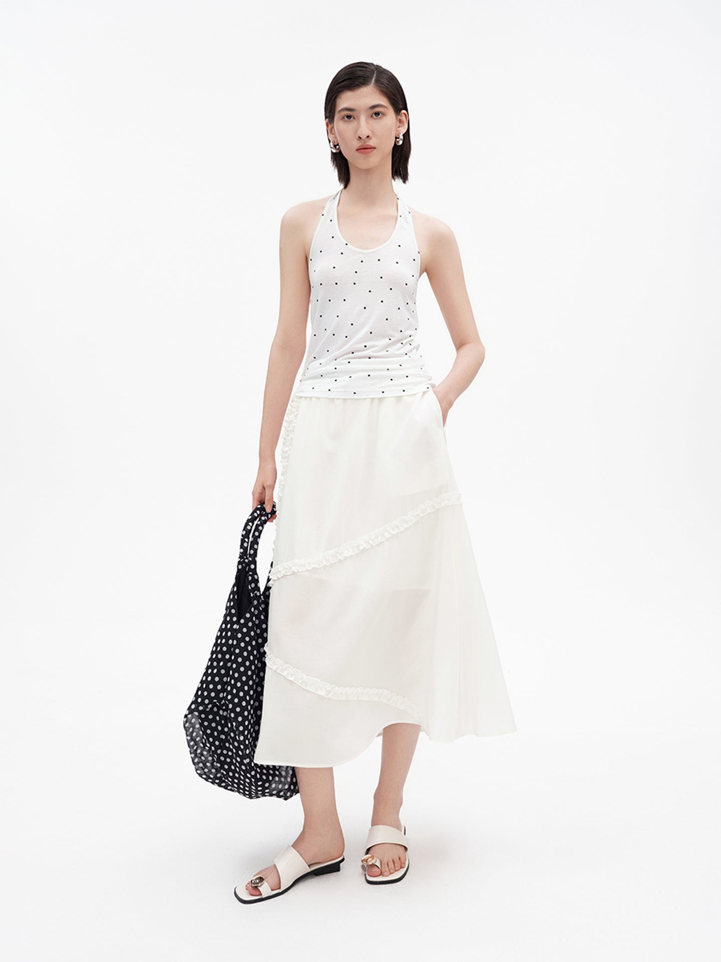 Tencel-Blend V-Neck Sleeveless Top