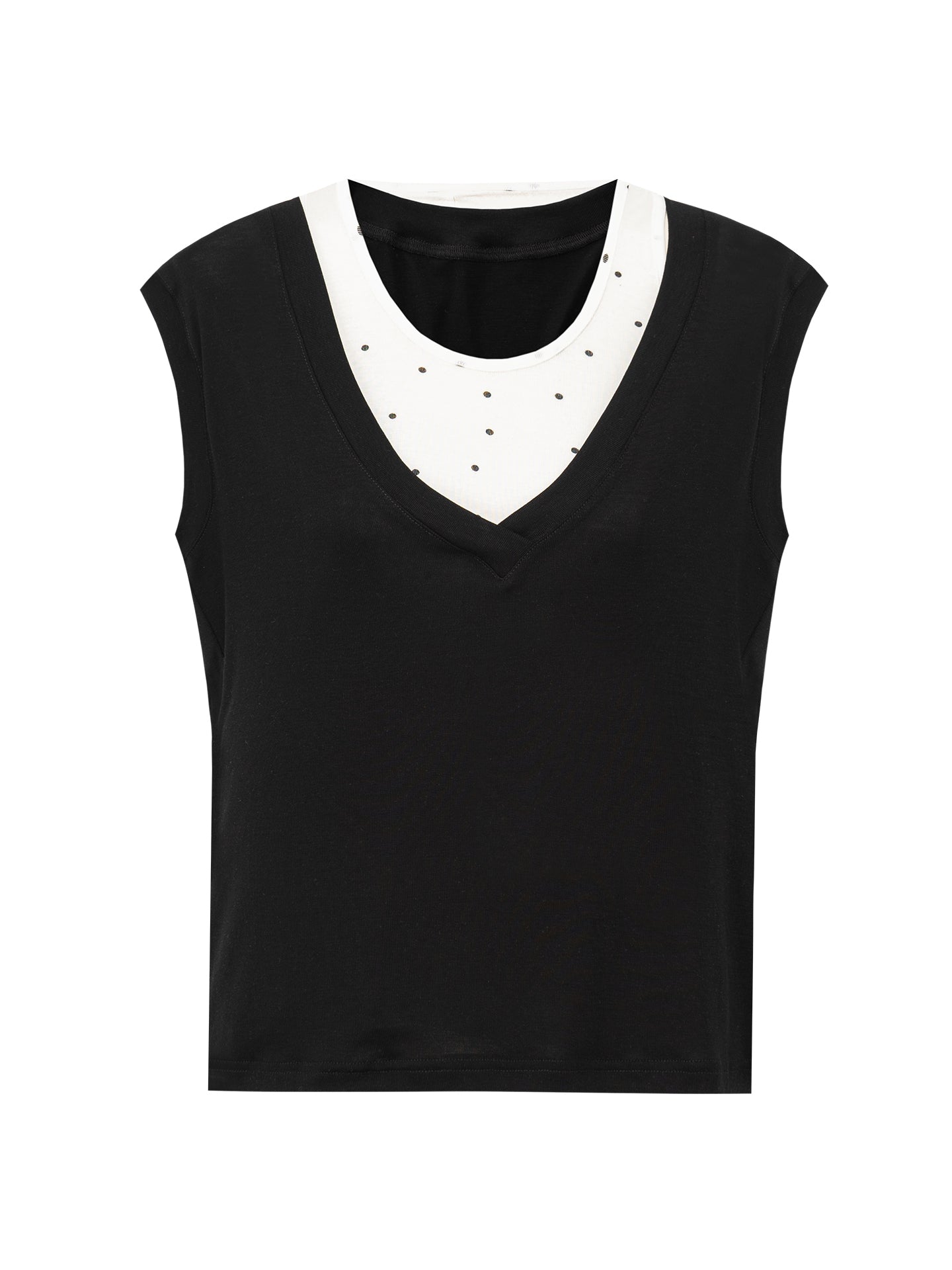 Tencel-Blend V-Neck Sleeveless Top