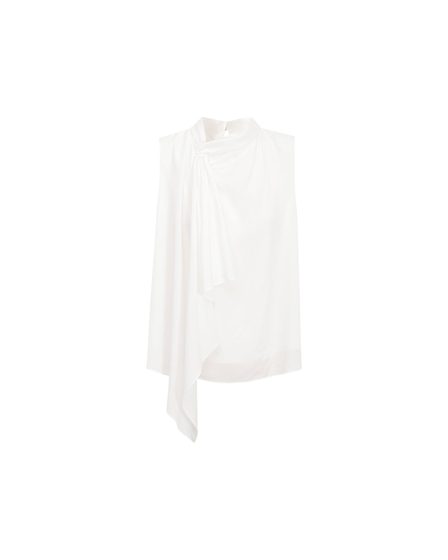 Tencel Sleeveless Scarf-Collar Cami Top