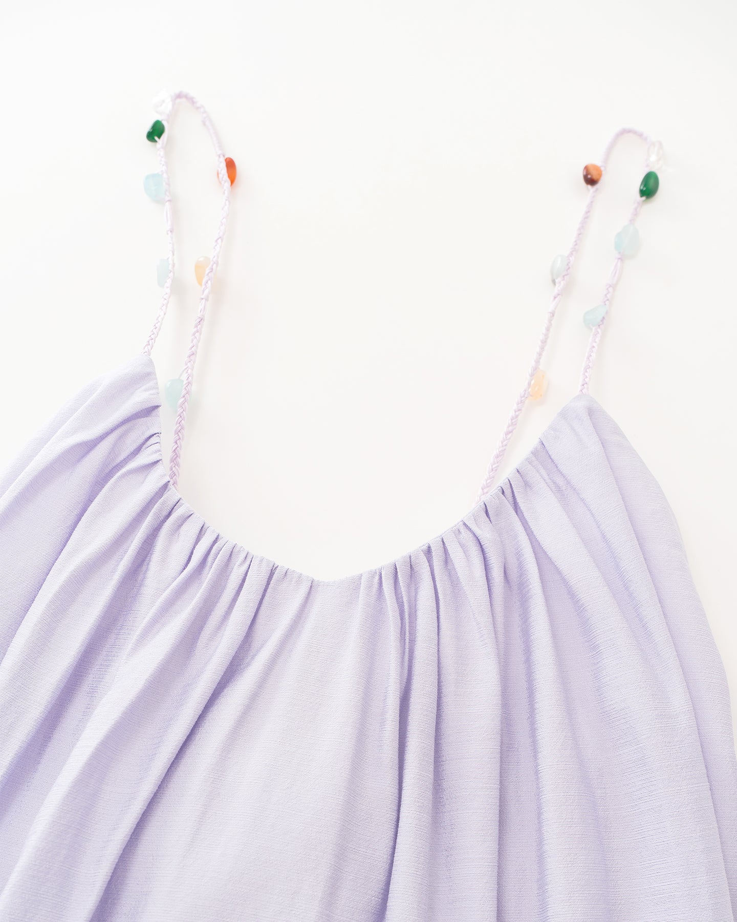 Acetate blend woven vest with colored stones + skirt