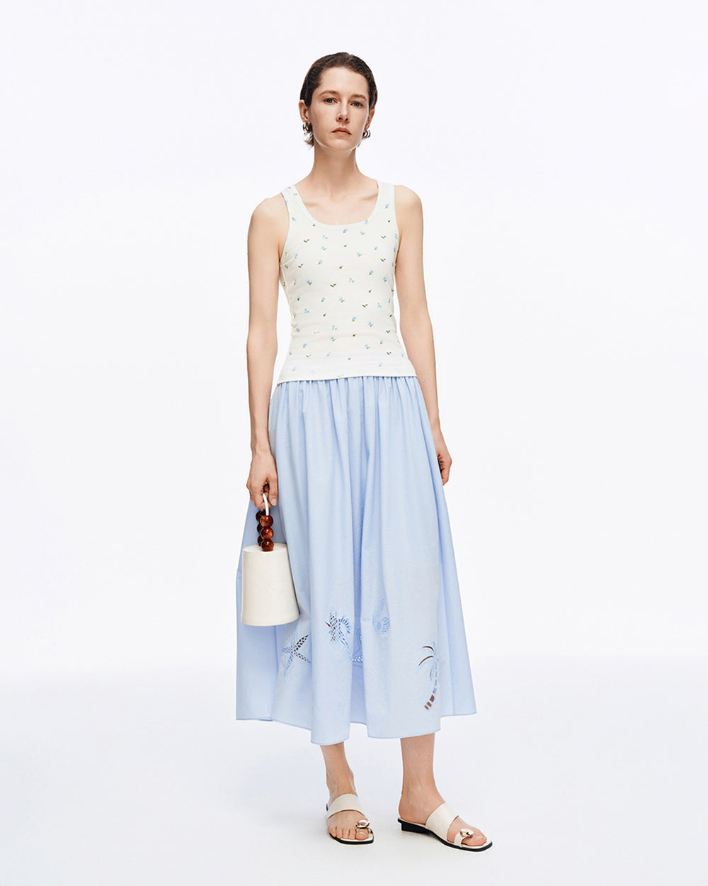Lyocell-Cotton Blend U-Neck Racerback Tank Top