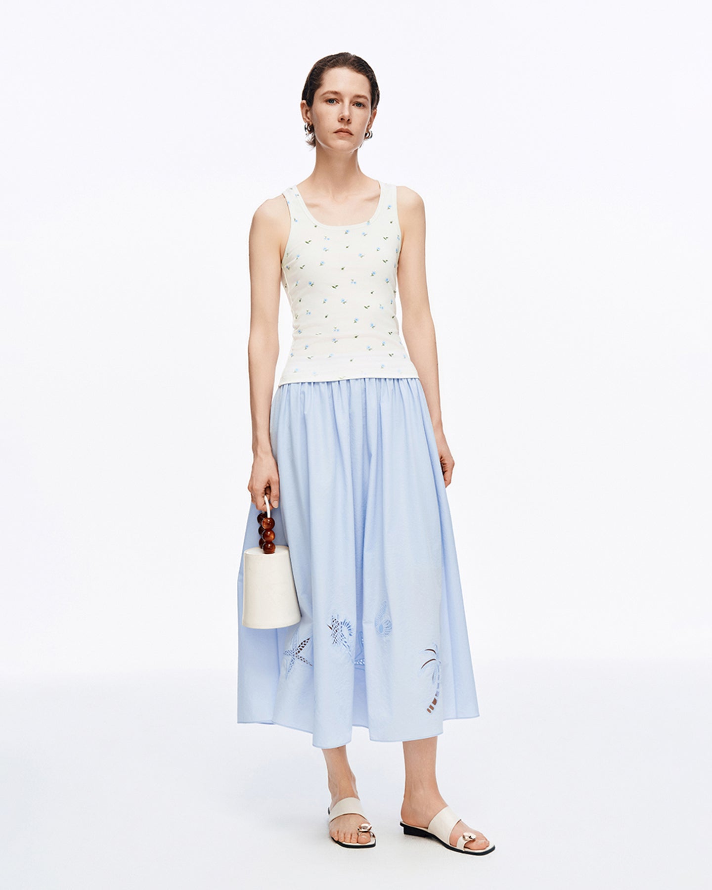 Lyocell-Cotton Blend U-Neck Racerback Tank Top