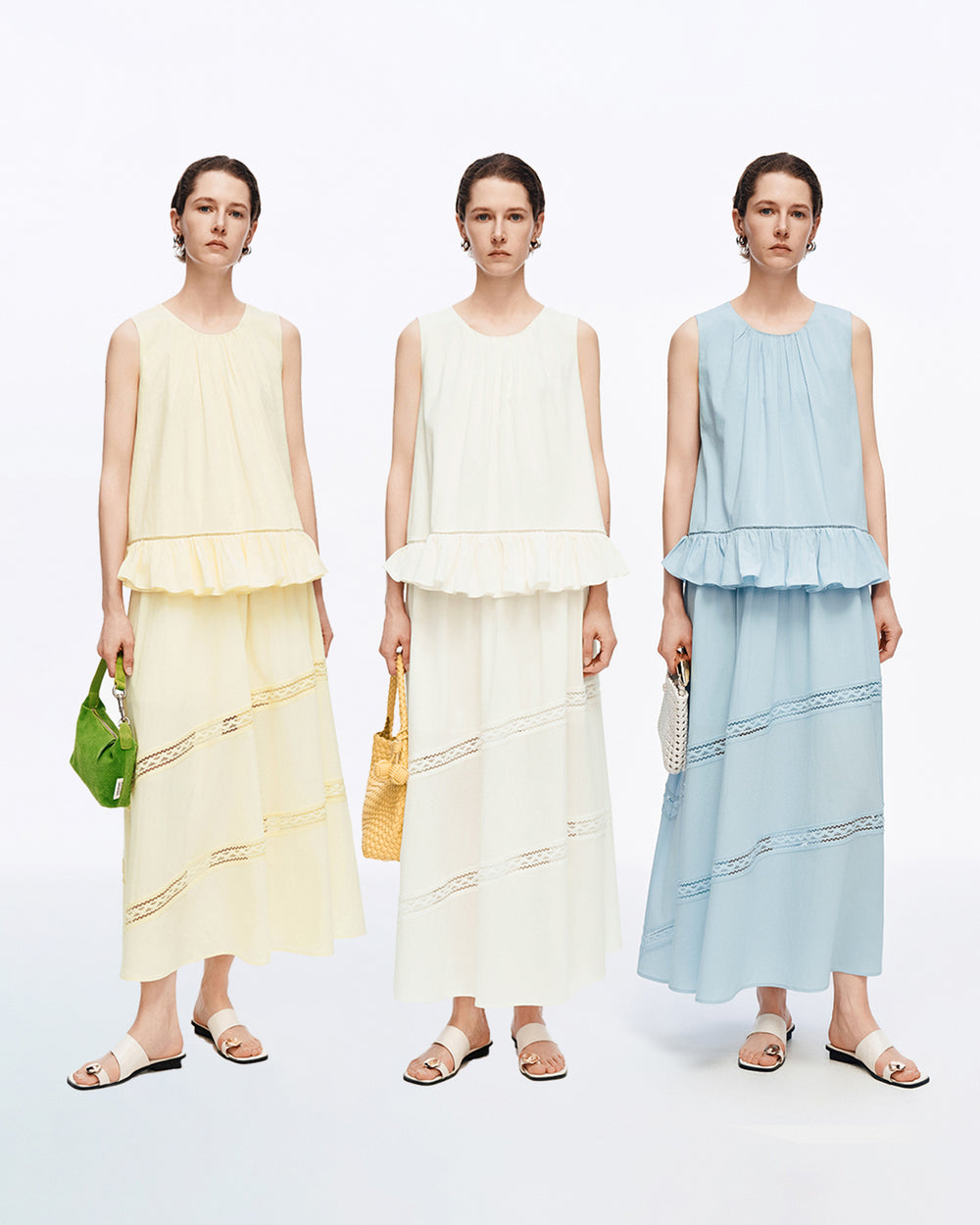 Layered Ruffle-Hem Lyocell Blend Tank