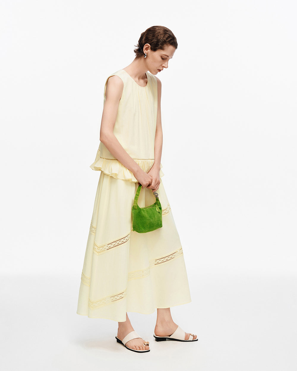 Layered Ruffle-Hem Lyocell Blend Tank