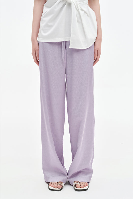 SELFWHO acetate tencel blended drawstring casual pants