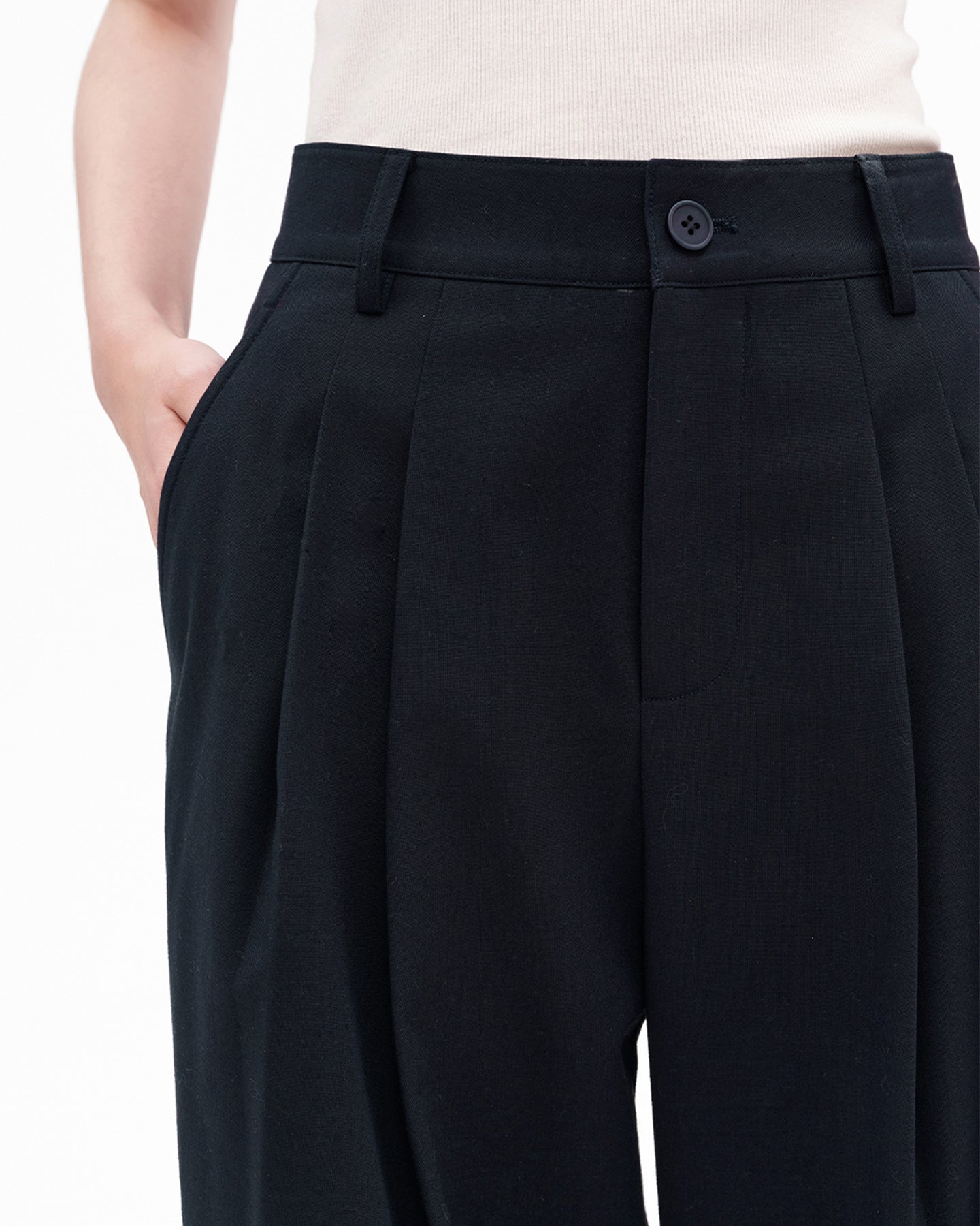 Classic Pleated Wide-Leg Casual Pants