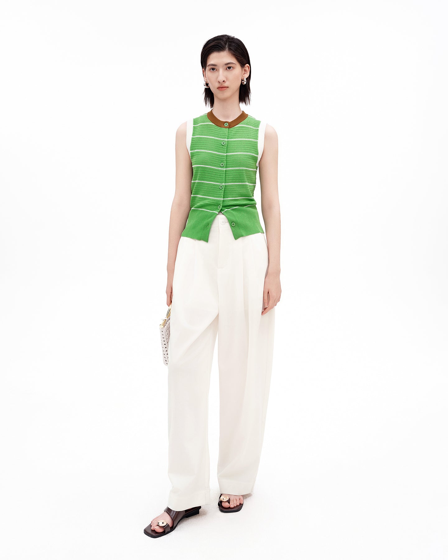 Classic Pleated Wide-Leg Casual Pants
